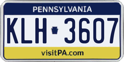 PA license plate KLH3607