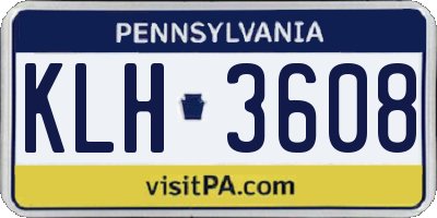 PA license plate KLH3608