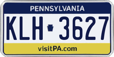 PA license plate KLH3627