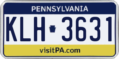 PA license plate KLH3631