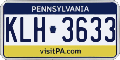 PA license plate KLH3633