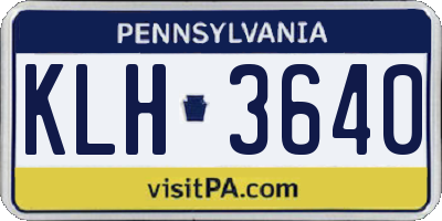PA license plate KLH3640