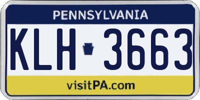 PA license plate KLH3663