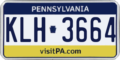 PA license plate KLH3664