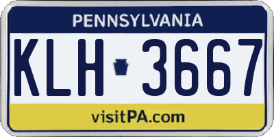 PA license plate KLH3667