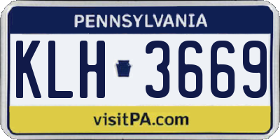 PA license plate KLH3669