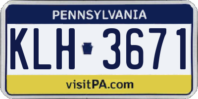 PA license plate KLH3671