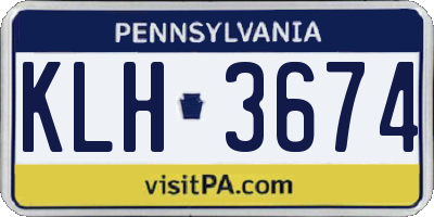 PA license plate KLH3674