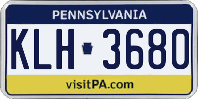 PA license plate KLH3680