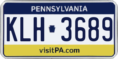 PA license plate KLH3689