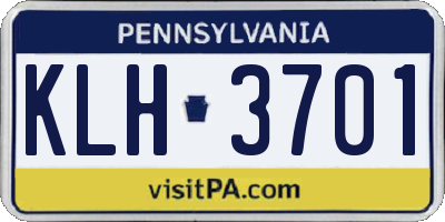 PA license plate KLH3701