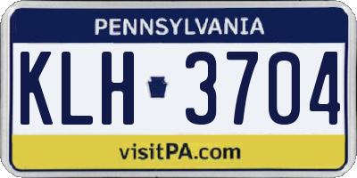 PA license plate KLH3704