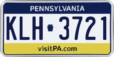 PA license plate KLH3721