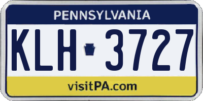 PA license plate KLH3727