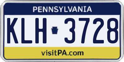 PA license plate KLH3728