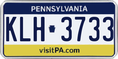 PA license plate KLH3733