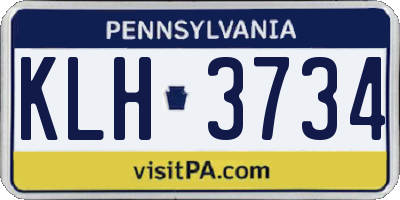 PA license plate KLH3734