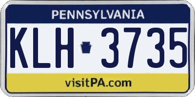 PA license plate KLH3735