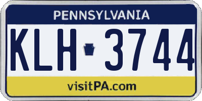 PA license plate KLH3744