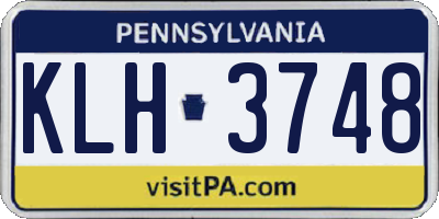 PA license plate KLH3748