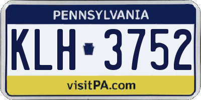PA license plate KLH3752