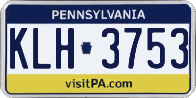PA license plate KLH3753