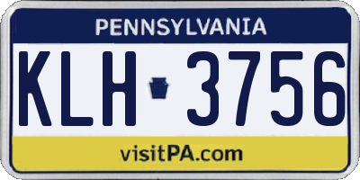 PA license plate KLH3756