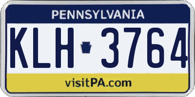 PA license plate KLH3764