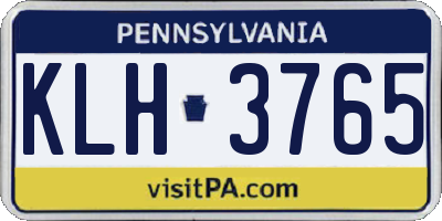 PA license plate KLH3765