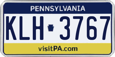 PA license plate KLH3767