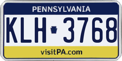 PA license plate KLH3768