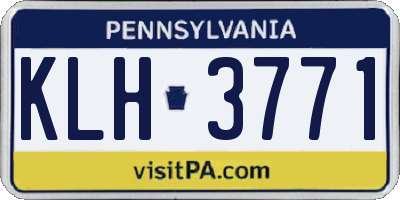 PA license plate KLH3771