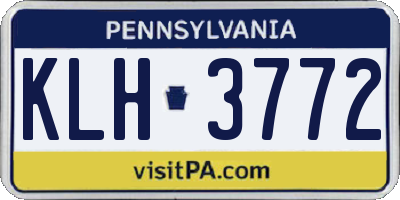 PA license plate KLH3772
