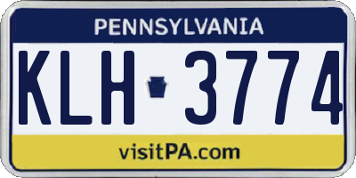 PA license plate KLH3774