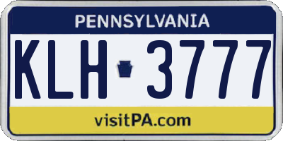 PA license plate KLH3777
