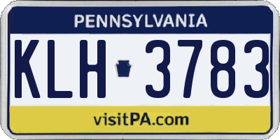 PA license plate KLH3783