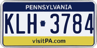 PA license plate KLH3784