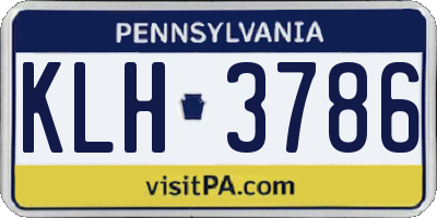 PA license plate KLH3786