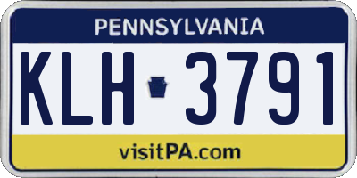 PA license plate KLH3791