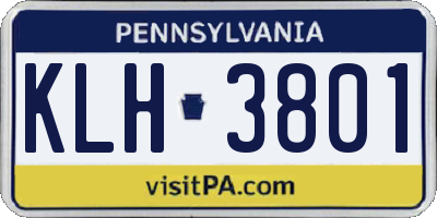 PA license plate KLH3801