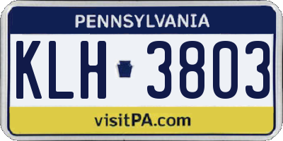 PA license plate KLH3803