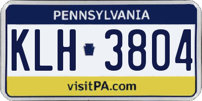 PA license plate KLH3804