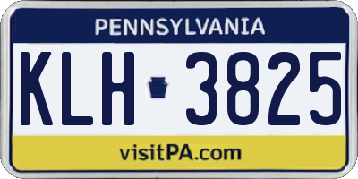 PA license plate KLH3825