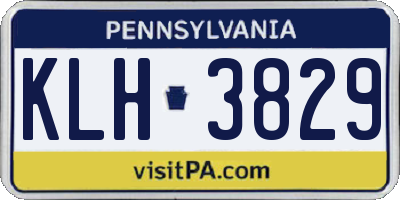 PA license plate KLH3829