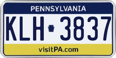 PA license plate KLH3837