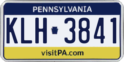 PA license plate KLH3841