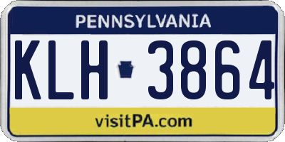PA license plate KLH3864