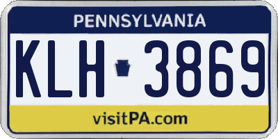 PA license plate KLH3869
