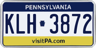 PA license plate KLH3872