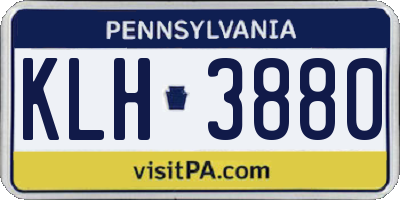 PA license plate KLH3880
